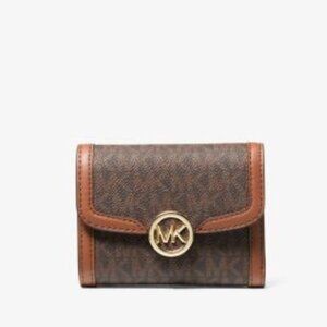 Michael Kors Women's Leida Medium Signature Logo Wallet, NWT